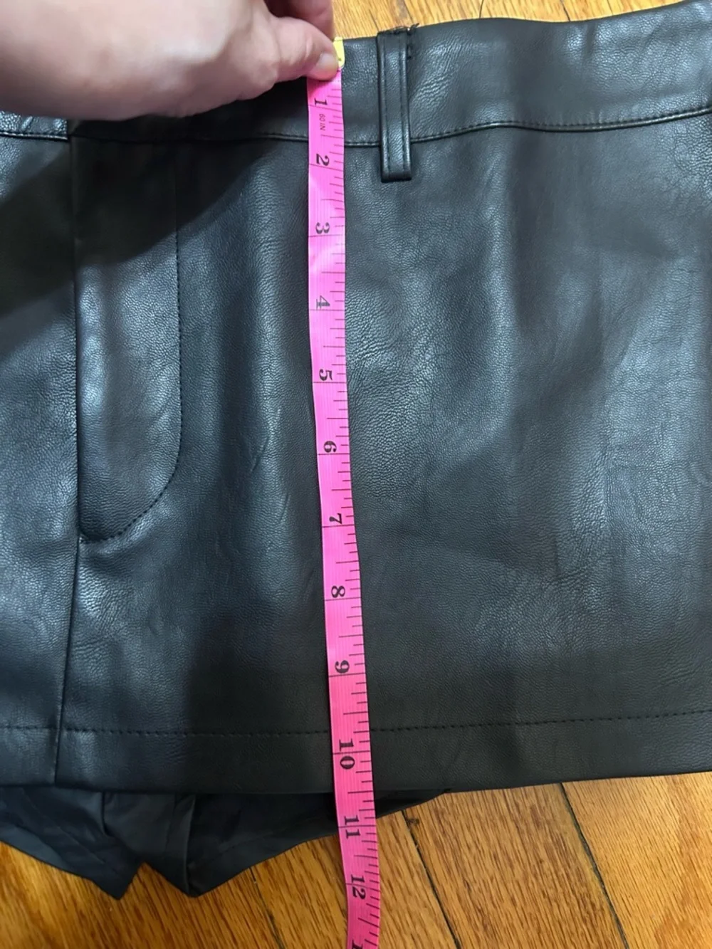 Lioness‎ Rhode Faux Leather Mini Skirt in Onyx With Built In Shorts Size Large